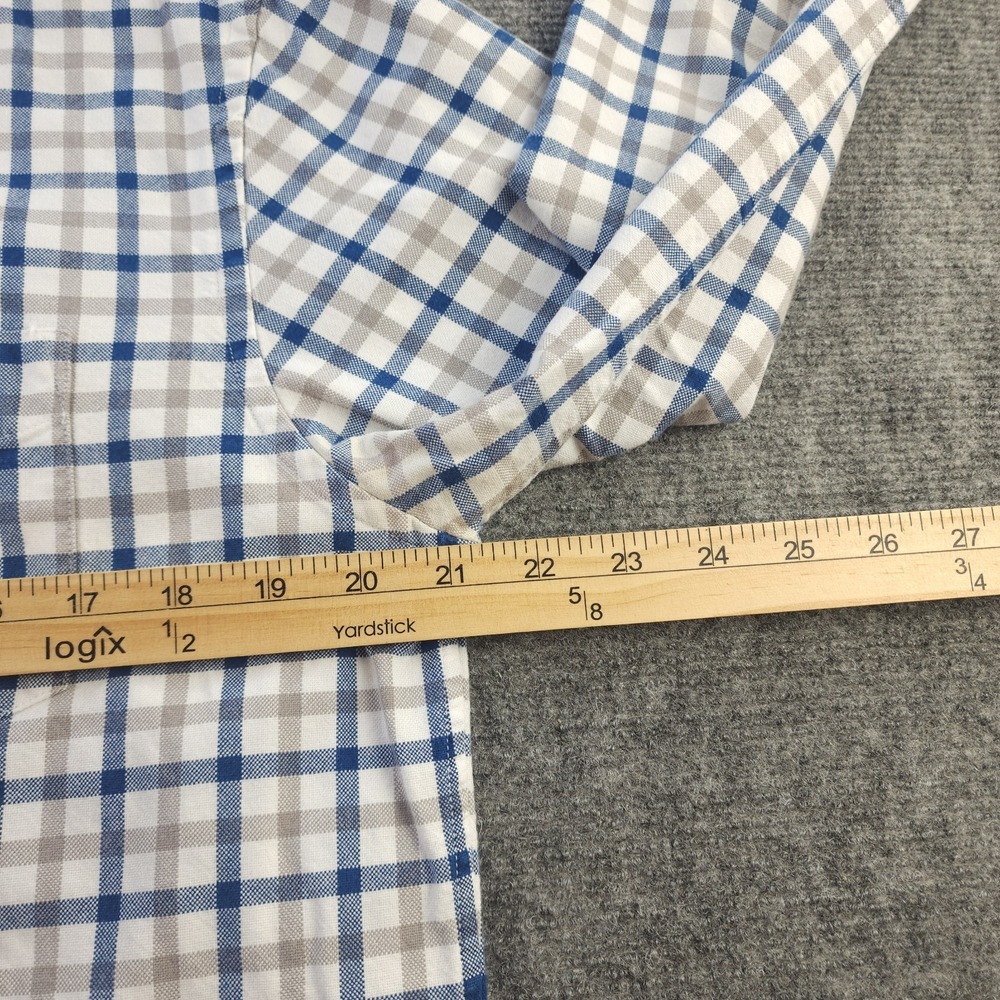 Bonobos Shirt Mens Medium Blue‎ Gray Check Long Sleeve Button Down Cotton Pocket - Picture 5 of 9